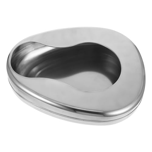 Ipetboom Sturdy Stainless Steel Bedpan Bed Pans for Elderly Women/Men Portable Nursing Care