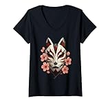 Japanese Fox Mask Geometric Low Poly Design