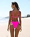 Aqua Eve Women Two Piece Bikini High Cut Swimsuit Triangle Bathing Suit Cheeky Bikini Set Pink XS