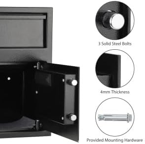 Miniatura 5 de Caja fuerte de seguridad para negocios y cerradura con teclado digital, antirrobo y resistente a caídas, baúl de seguridad de oficina para dinero en