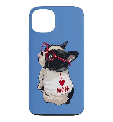 Womens Girls Love I Heart Mom Boston Terrier Puppy Dog Lover �X�}�z�P�[�X iPhone 13 �p