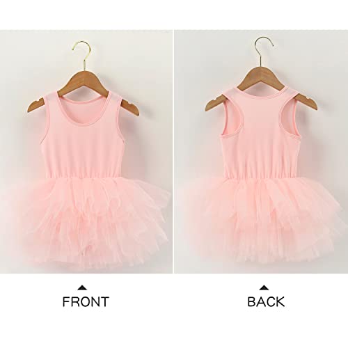 Image of Girls' Camisole Dance Tutu Leotard with Fluffy 4-Layers Ballet Dress for Ballerina (18 Months - 7 Years) | 1-7 Years, Sleeveless Leotard Bodice, Scoop Neckline, One-Piece, Ballet Class, Recitals, Birthday, Holidays, Photos