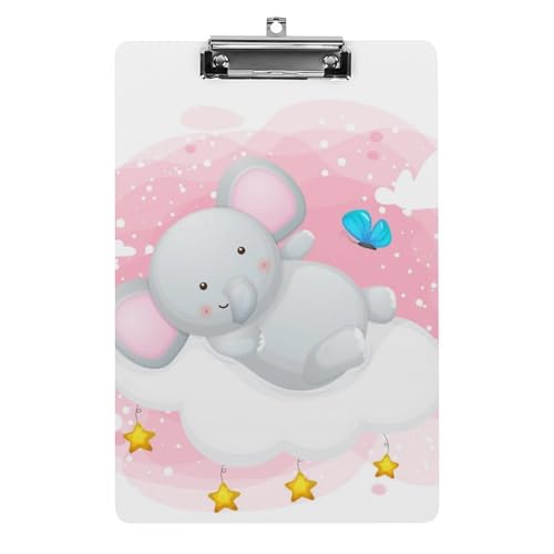 Planchettes à pince porte document A4 éléphants mignons avec clip