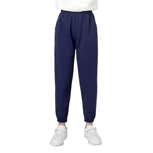 Girls Boys Pants Quick Dry Baggy Kids Linen Joggers 5-12Y