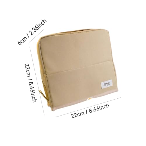 Image of BDYQYNYW Large Capacity Standing Pencil Case, Ultra-Spacious Organizer with Phone Stand, comes with 5 Pens and Notepad Clip (Beige)