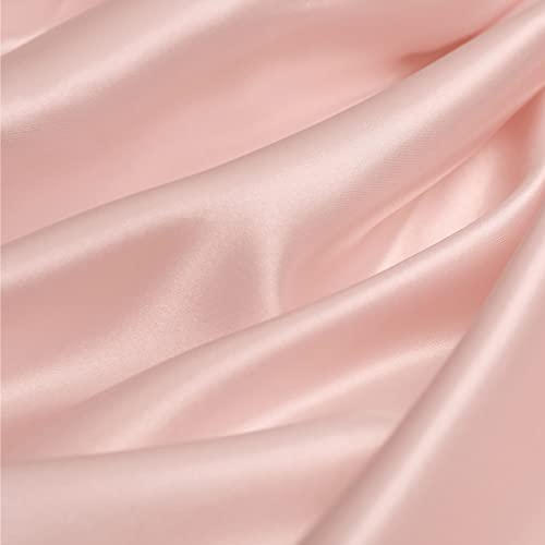 Image of SiinvdaBZX Satin Bassinet Sheets for Baby Girl, Pink | Silk-Like Soft Bassinet Fitted Sheets for Hourglass, Oval & Rectangular Bassinet Mattress
