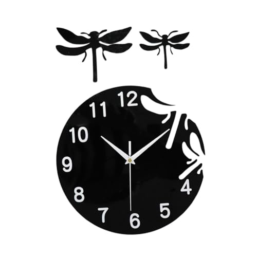 Horloge murale libellule design épuré Amosfun pour décoration raffinée - 2
