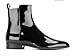Santimon Men's Black Patent Leather Chelsea Boots - Shiny Dress Causal Ankle Boots with Side Zip, Pointed Toe Fashion Boots for Party, Stage, Prom, Clubwear, and Formal Outfits Black 8.5 US