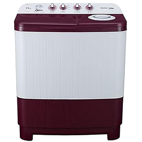 Voltas Beko 7.5 kg 5 Star Semi-Automatic Top Load Washing Machine (Special Pulsator Technology, WTT75DBRT, Burgundy)