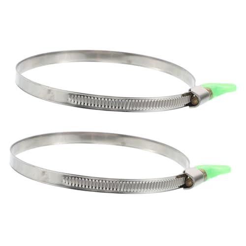 PRETYZOOM 2pcs Adjustable Stainless Steel Hose Clamps with Ergonomic Handle for Water Pipes and Air Ducts and Durable Design Reliable Connection