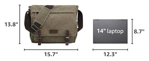 Dasein Large Army Green Canvas Bag