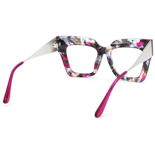 Image of Zeelool Retro Oversized Square for Women Eyeglasses Frame with Non-prescription Clear Lens ZJGA652634