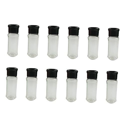 CIYODO 12 Pack Plastic Salt Seasoning Containers Pepper Spice Jars Condiment Bottles Salt Bottle Spice Storage for Kitchen Bbq