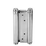 Bisagra de resorte doble para puertas de dos vías, fabricada en acero inoxidable con cierre automático y ajuste de resistencia para adaptarse a diferentes anchos y grosores de puerta (12.7 cm)