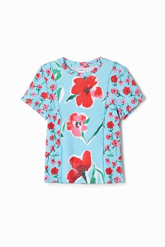 Desigual Little Girl's Patchwork Floral T-Shirt Blue