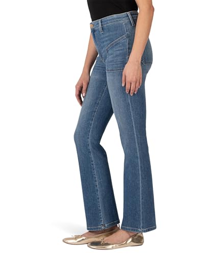 KUT from the Kloth Women's Kelsey High-Rise Ankle Flare-frt & BCK Patch Pockets2