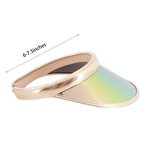 Surkat Women Sun Visors Wide Brim Uv Protective Beach Visors Cap - Champagne #TOP2