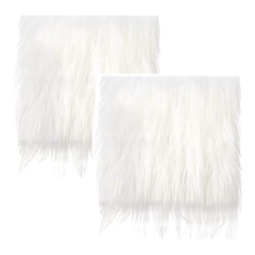 QIBZI Telas para manualidades,2 piezas de piel artificial, tela cuadrada, parche cuadrado de felpa, funda para silla cortada, cojín, decoración navideña (25 * 25CM)