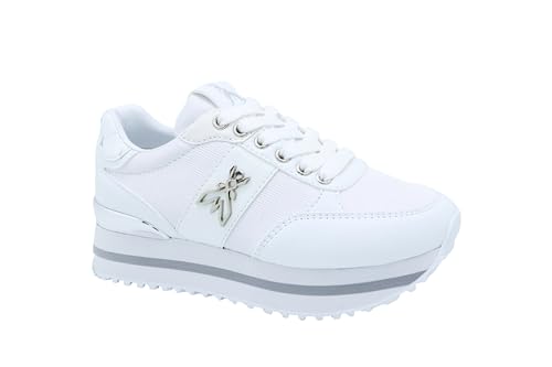 Baskets Patrizia Pepe Fille Pj266.30 en cuir blanc pour enfant