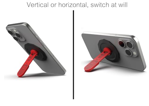Image of Zitel for MagSafe Phone Grip Stand, 360 Rotation Magnetic Holder Kickstand Compatible with iPhone 17 16 15 14 13 12 Pro Max, Samsung, Pixel 10 & Android Smartphones (Red)