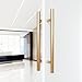 HMXBTO 24-inch/304 Stainless Steel Sliding Barn Door Handle, H-Shaped Commercial Push-Pull Glass Long Door Handle Double-Sided，Modern Shower Door Handle,Gold (Gold, 24inch/60cm)