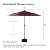 HOMPUS 11FT 3 Tiers Solar LED Patio Umbrella for Outside, Outdoor Market Umbrella with Push Button Tilt, Pool Umbrella w 40 LEDs for Backyard, Deck, Garden, Burgundy