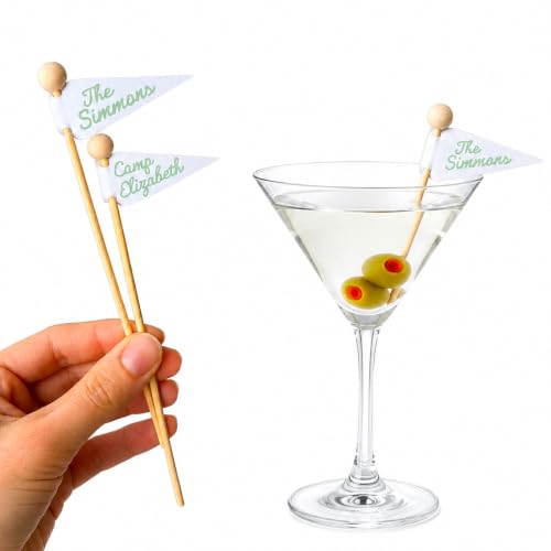 Personalized Drink Stirrers with Custom Flags for Weddings & Showers
