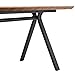 63-inch Industrial Dining Table with Herringbone Pattern, Dark Brown Walnut Finish & Metal Legs, for Modern Kitchen, Apartment, Easy Assembly in 20 Minutes