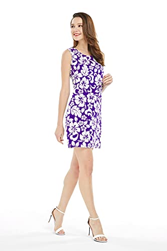 Image of Matchable Couple Hawaiian Luau Men Shirt or Women Tank Dress in Classic Vintage Hibiscus