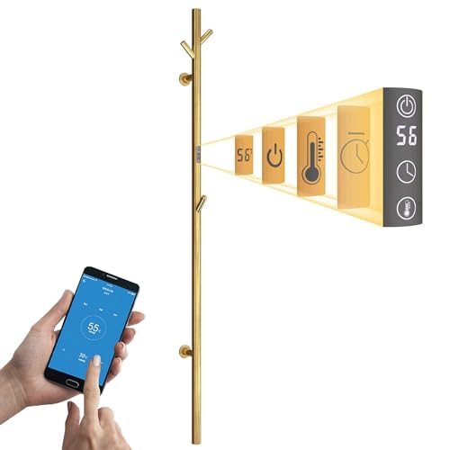 ESOP Sèche-Serviette Électrique Or, 30 W Chauffe-Serviettes 1525×65mm WiFi Intelligent...