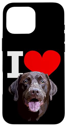 I Love Chocolate Lab Dog �u���E�� ���u���h�[�����g���o�[ ���l �X�}�z�P�[�X iPhone 16 Pro Max �p