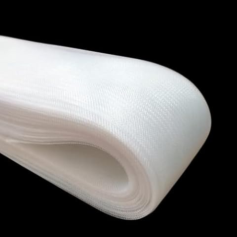 Abbaoww 50 Yards 2 Inch Soft Horsehair Braid for Polyester Boning Sewing Wedding Dress Dance Gowns Dress Accessories (White) Cover