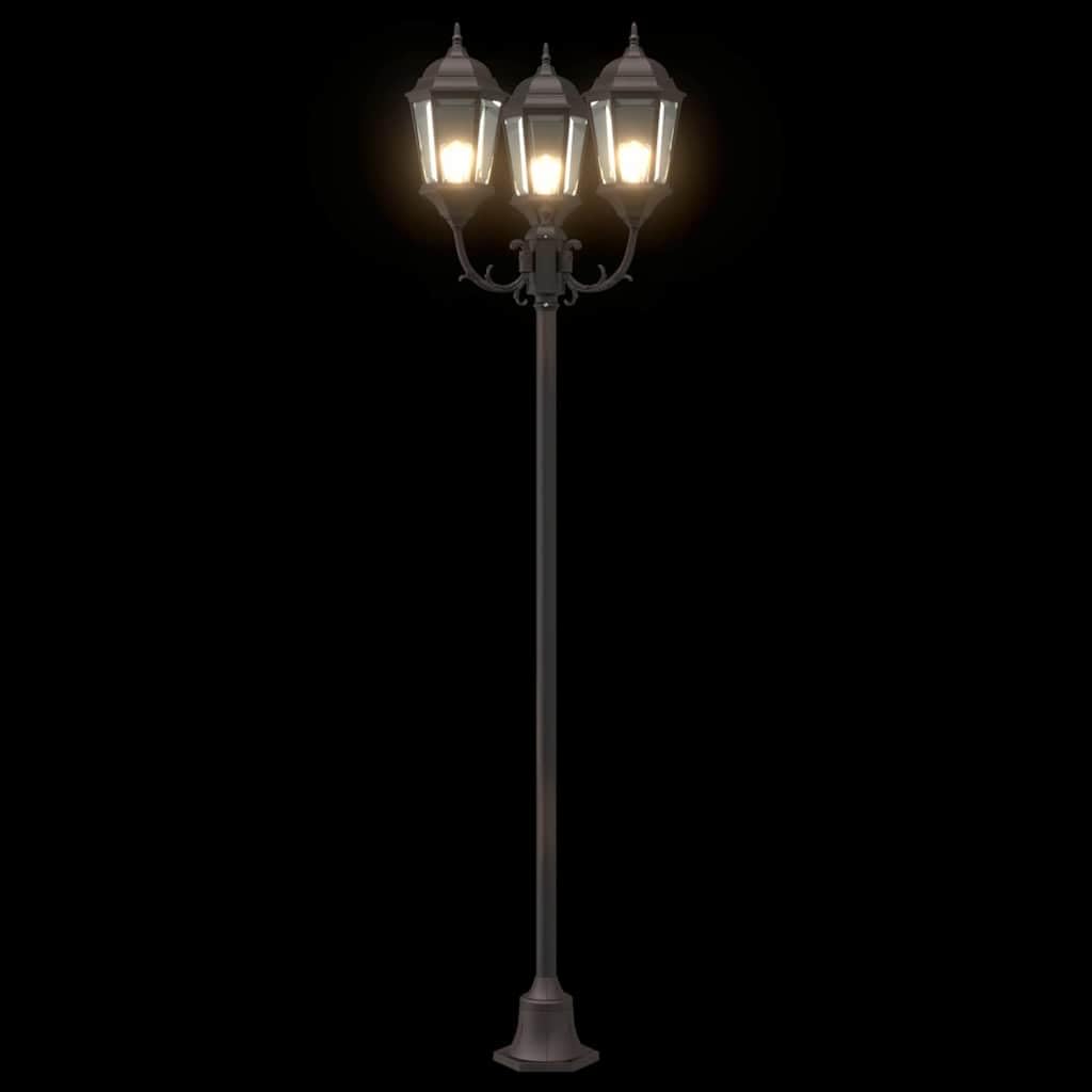 Vintage Gartenlicht aus Aluminium und Glas für Außenbereich, 57 x 49 x 241 cm, robuste Wegeleuchte mit smarter Beleuchtung für Wege und Einfahrten, wetterfestes Design