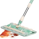 Microfibra de fregona rotativa - Mango telescópico, 7 cabezas incluidas | Cocina de apartamentos comerciales de casa de limpieza, baldosas parquet para suelos, secado rápido, herramienta de Ma