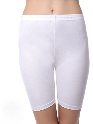 Image of BodyForm Women's Interlock Cotton White Cycling Shorts
