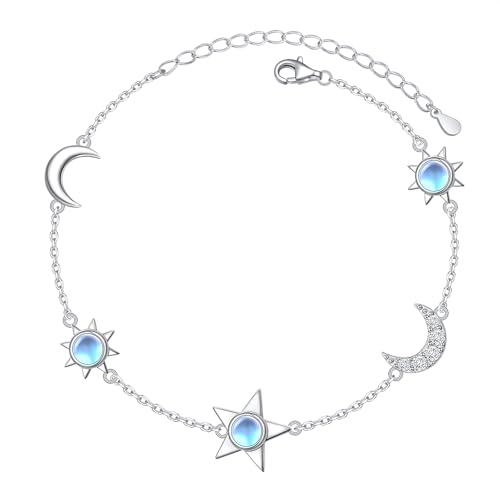 Bracelet lune et soleil argent 925 hypoallergénique, fini les bijoux qui ternissent ou irritent