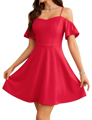 Robe à bretelles spaghetti et coupe patineuse pour soirées d'été élégantes