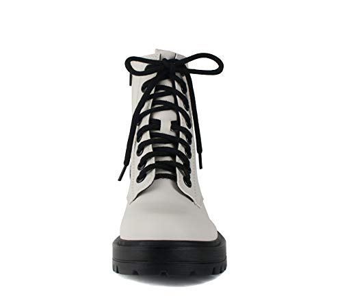 Image of Soda FIRM - Lug Sole Combat Ankle Bootie Lace up w /Side Zipper
