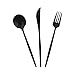 Modern Plastic Black Cutlery Sets - 24 ct - Party Supplies - 24 Pieces