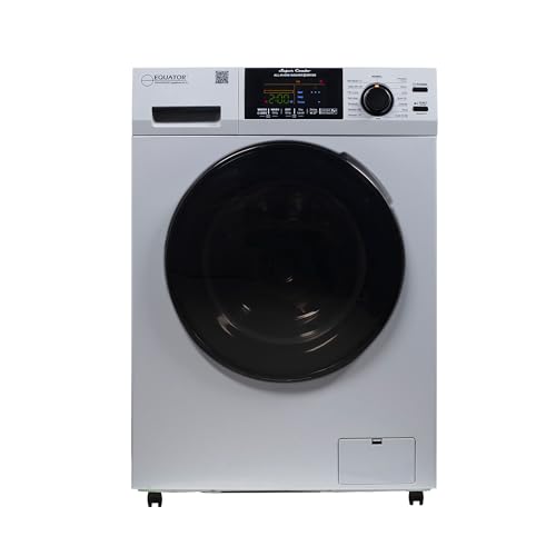Equator All-in-One Washer Dryer VENTLESS/VENTED PET cycle 1.62cf/15lbs+Portability Kit in White (SILVER)