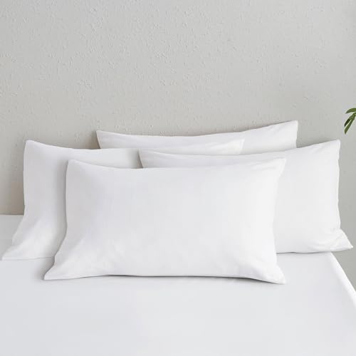 MOOMEE Pillowcase Set of 4 100% Washed Cotton Linen-Like King