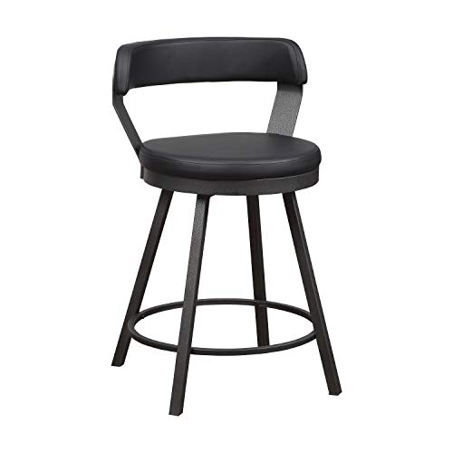 Lexicon Ruthie Swivel Counter Height Stool (Set Of 2), 25.5" Sh, Black #TOP3