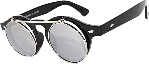 Image of OWL Steampunk Vintage Retro Round Circle Gothic Hippie Colored Plastic Frame Sunglasses Colored Lens
