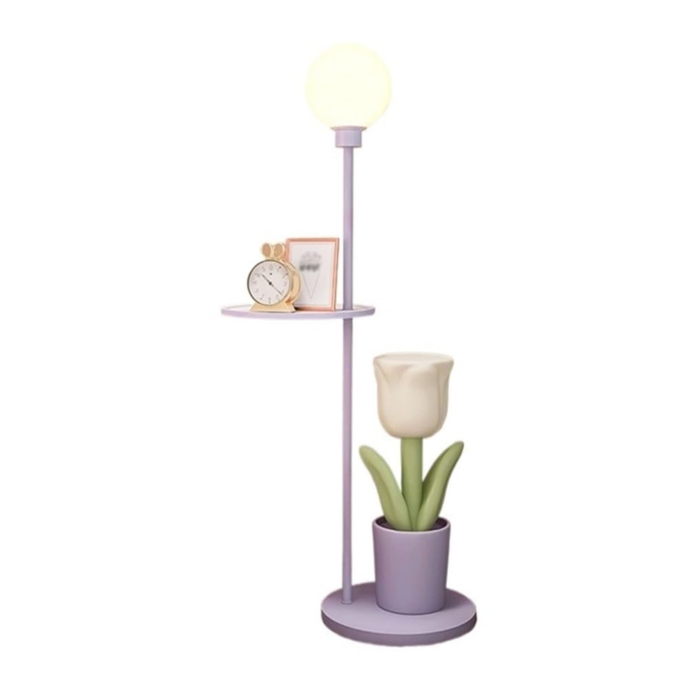 Jian1004 Floor Lamp, Table & Lamp Combo, Bedside Reading, Modern End with Floor for Living Room, Den, Office, Bedroom(Purple)