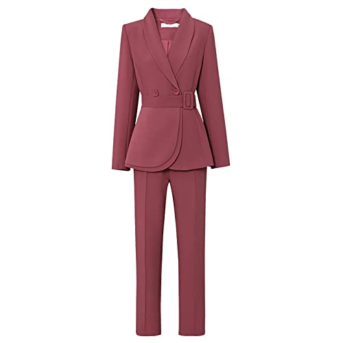 Beauty-Emily Women's 2 Piece Business Suit Classic Elegant Suit Blazer Pant Suit Set For Work Black #TOP3