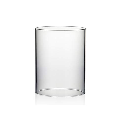 WGVI Hurricane Candle Holder Sleeve, Wide 4.7", Height 6", Clear Glass Cylinder Candleholder, Chimney Tube, Open Ended Candle Shade, 1 Piece