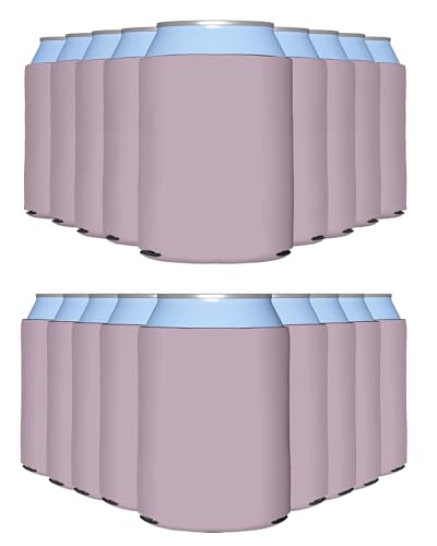 PartyPrints 1000 Pack Blush Blank Can Cooler Sleeves, Customizable Bulk Can Coolers, Extra-Thick Collapsible Drink Insulator Sleeve, Beer Can Coolers for Party Beverages