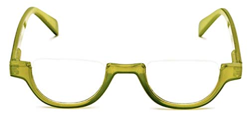 Image of The Shay Colorful Semi-Rimless Half Reader Reading Glasses, 2.25 Green