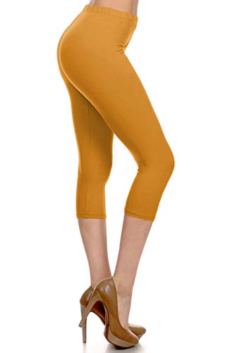 Image of Leggings Depot Women's High Waist Leggings Soft 1 inch Waistband Solid Pants - Regular, Plus, 1X3X, 3X5X