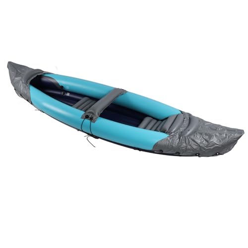 Kayak Plegable para 2 Personas con Remos de Aluminio, Bomba de Aire de Alto Rendimiento, Diseño Plegable Rápido, Protección contra la Luz Solar, Impermeable, Kayak en Canoa Doble
